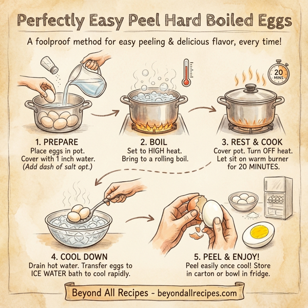 Perfectly Easy Peel Hard Boiled Eggs instructions