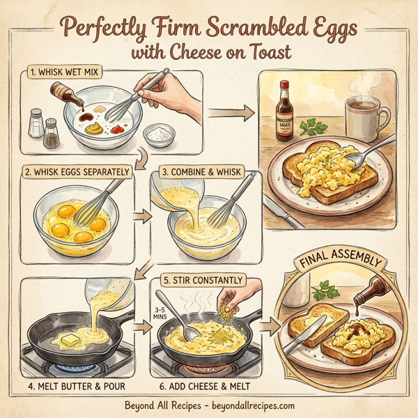 Perfectly Firm Scrambled Eggs with Cheese on Toast instructions