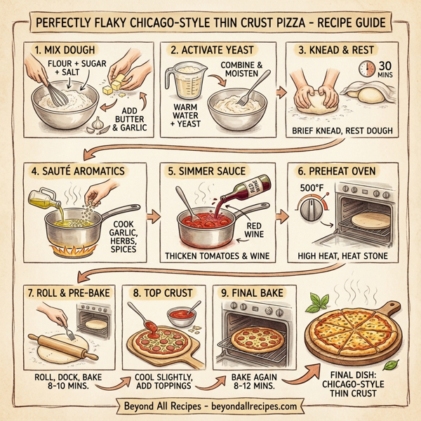 Perfectly Flaky Chicago-Style Thin Crust Pizza instructions