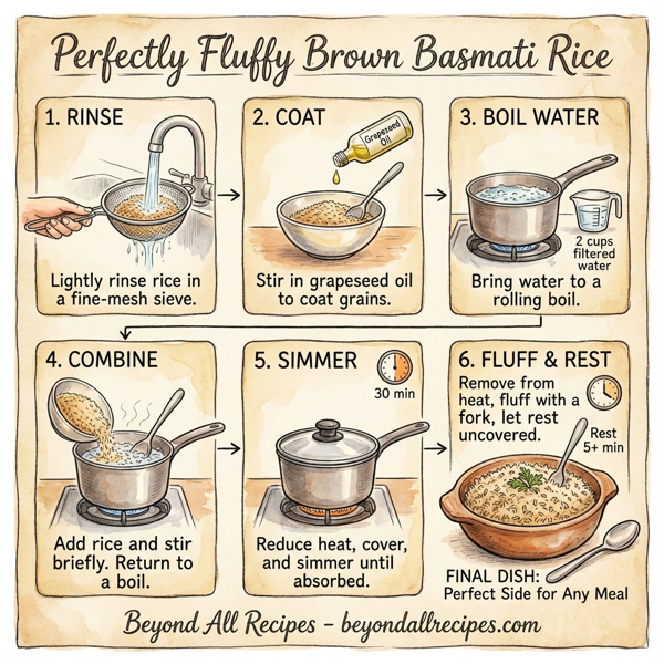 Perfectly Fluffy Brown Basmati Rice instructions