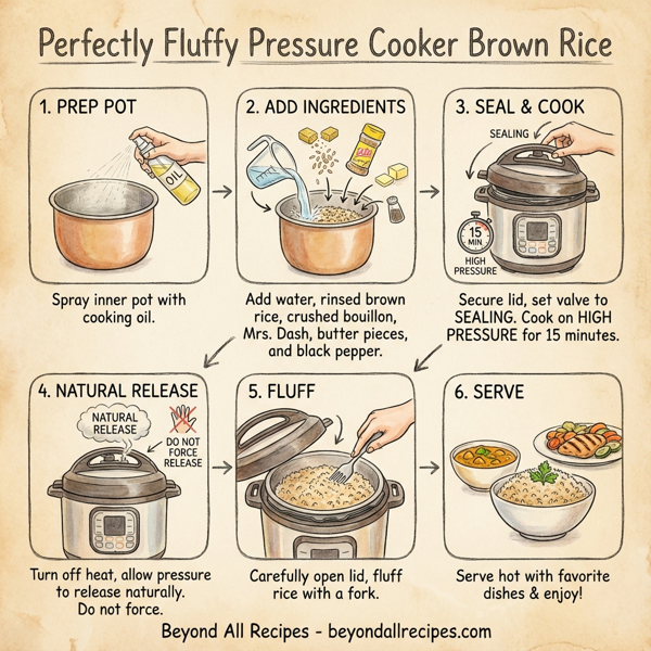 Perfectly Fluffy Pressure Cooker Brown Rice instructions