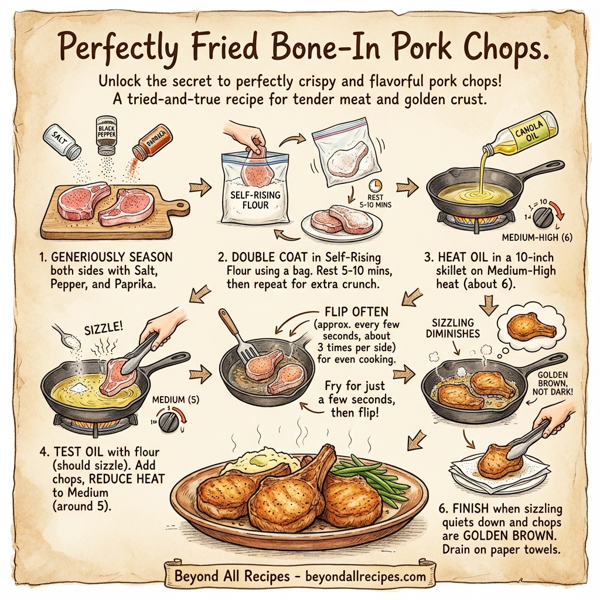Perfectly Fried Bone-In Pork Chops instructions