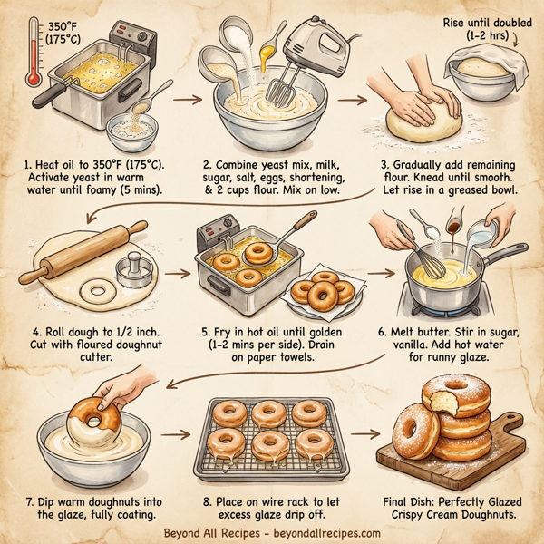 Perfectly Glazed Crispy Cream Doughnuts instructions