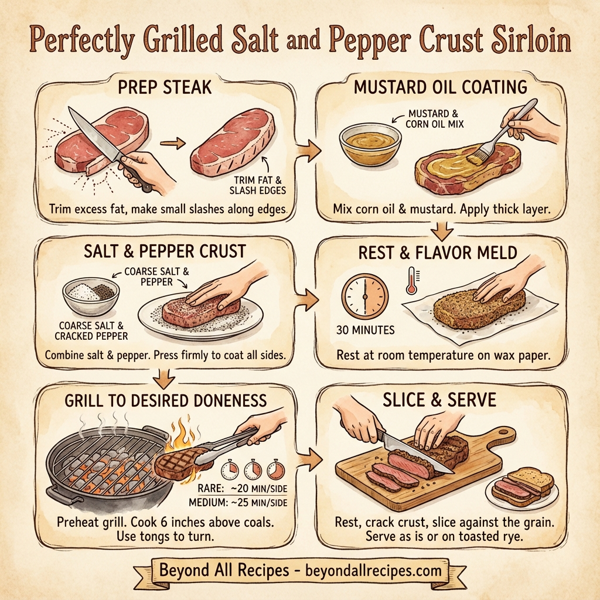 Perfectly Grilled Salt and Pepper Crust Sirloin instructions