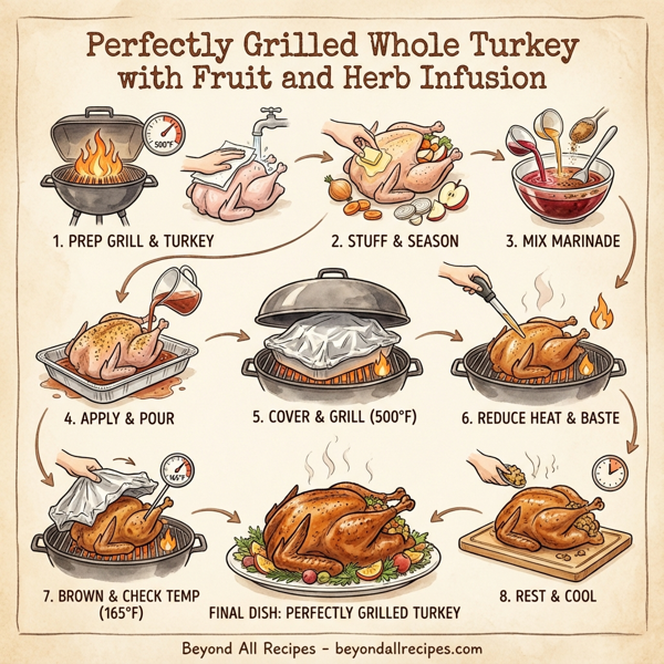 Perfectly Grilled Whole Turkey with Fruit and Herb Infusion instructions