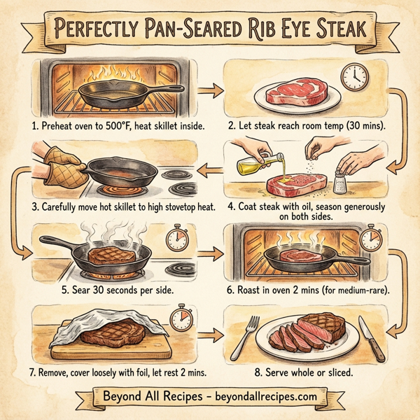 Perfectly Pan-Seared Rib Eye Steak instructions