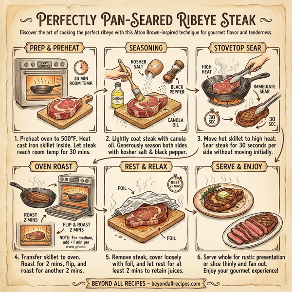Perfectly Pan-Seared Ribeye Steak instructions