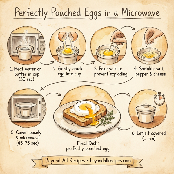 Perfectly Poached Eggs in a Microwave instructions