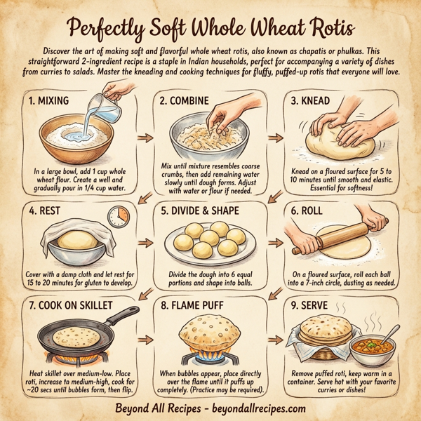 Perfectly Soft Whole Wheat Rotis instructions