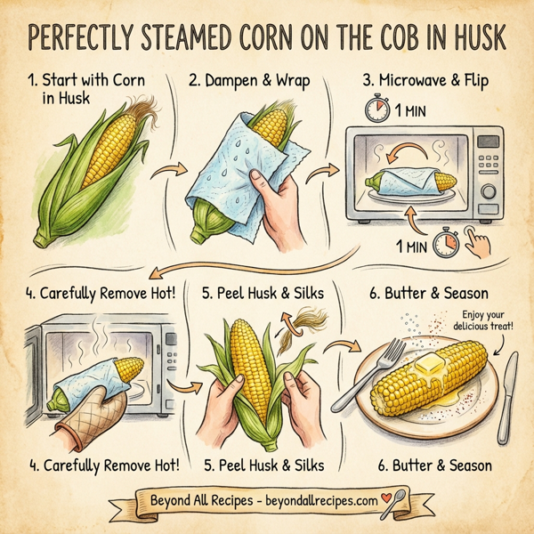 Perfectly Steamed Corn on the Cob in Husk instructions