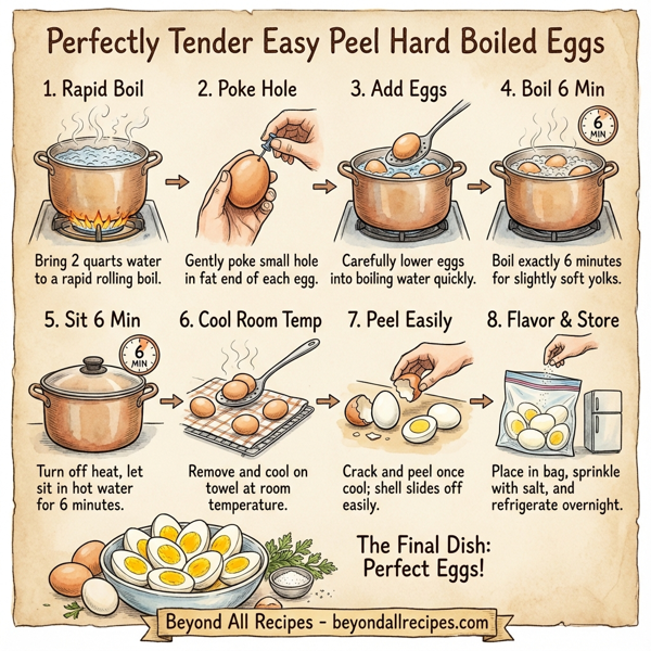 Perfectly Tender Easy Peel Hard Boiled Eggs instructions
