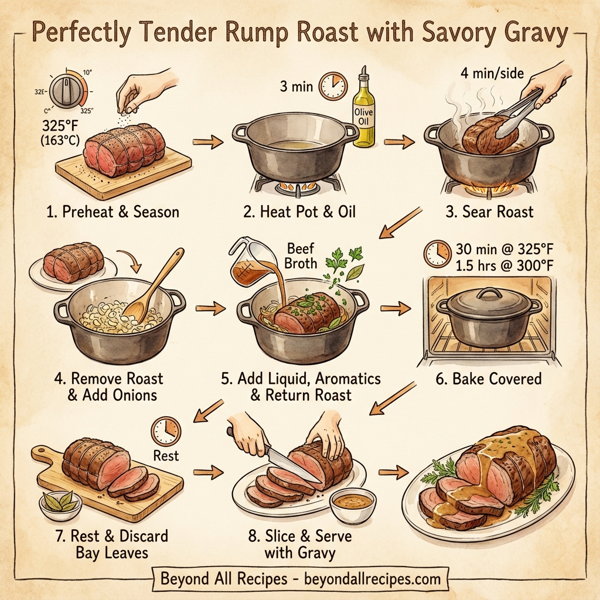 Perfectly Tender Rump Roast with Savory Gravy instructions