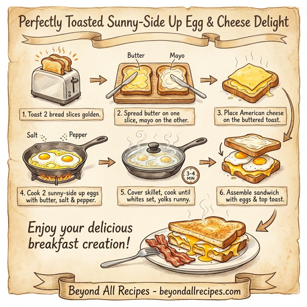 Perfectly Toasted Sunny-Side Up Egg & Cheese Delight instructions