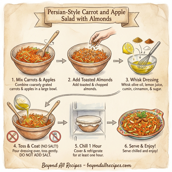 Persian-Style Carrot and Apple Salad with Almonds instructions