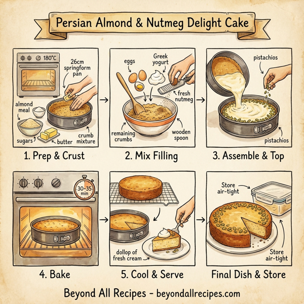 Persian Almond & Nutmeg Delight Cake instructions