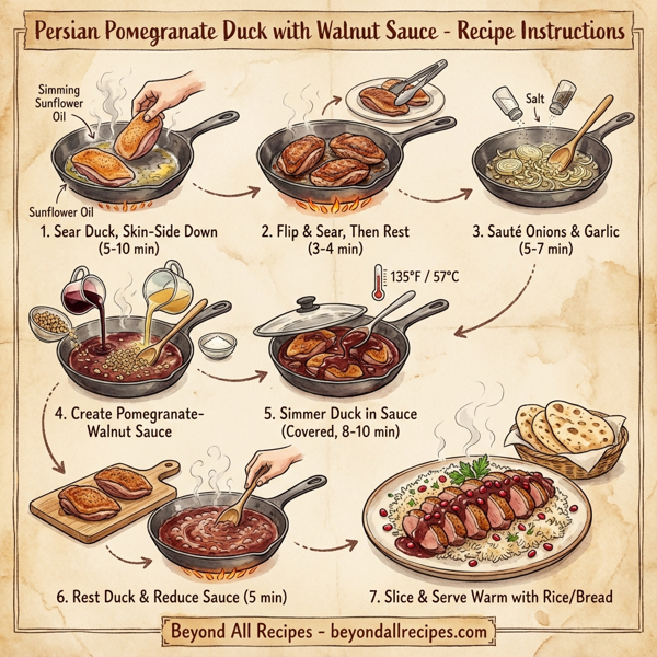 Persian Pomegranate Duck with Walnut Sauce instructions