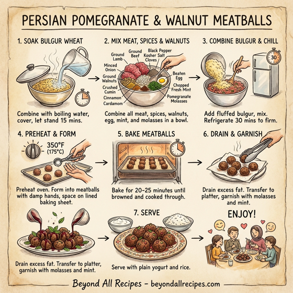 Persian Pomegranate & Walnut Meatballs instructions