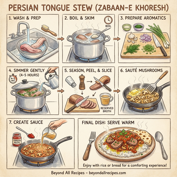 Persian Tongue Stew (Zabaan-e Khoresh) instructions