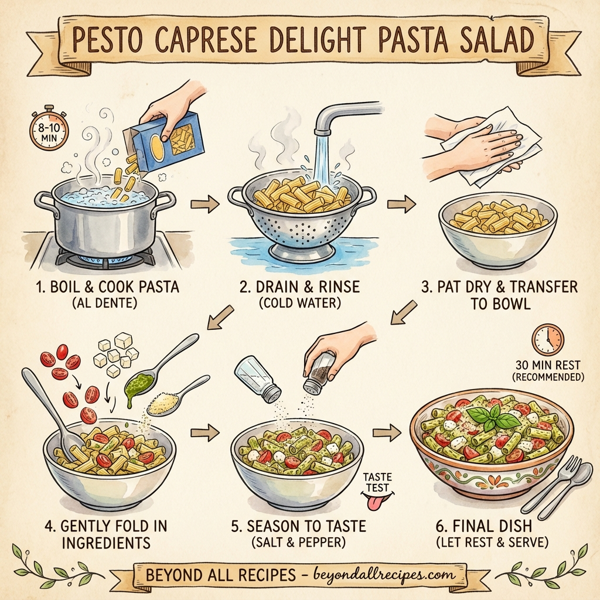 Pesto Caprese Delight Pasta Salad instructions