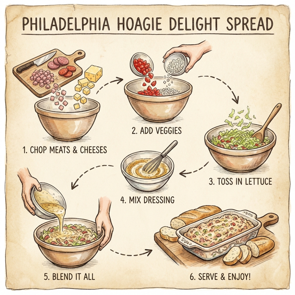 Philadelphia Hoagie Delight Spread instructions