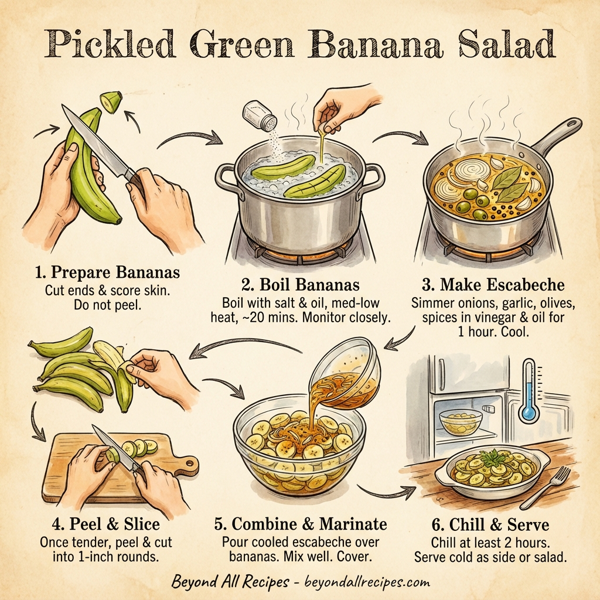 Pickled Green Banana Salad instructions