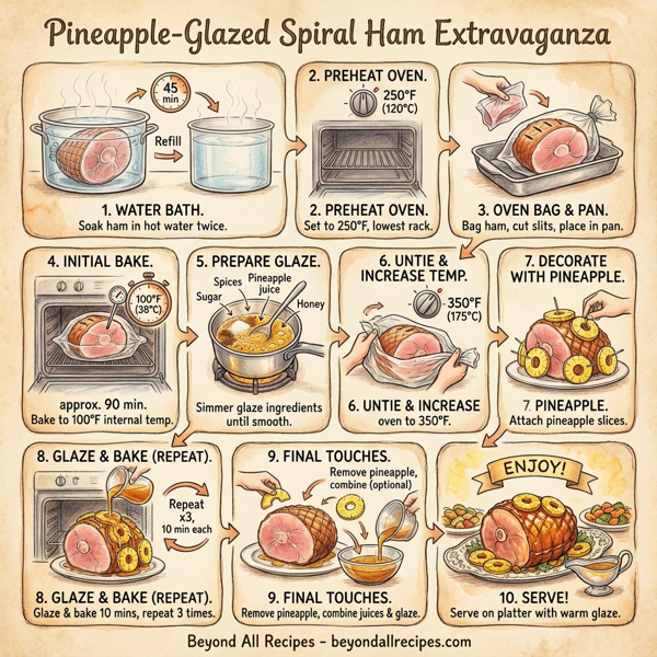 Pineapple-Glazed Spiral Ham Extravaganza instructions