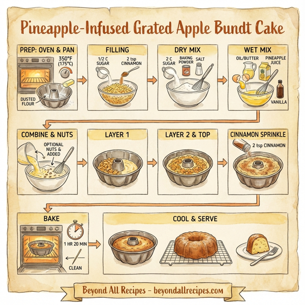 Pineapple-Infused Grated Apple Bundt Cake instructions