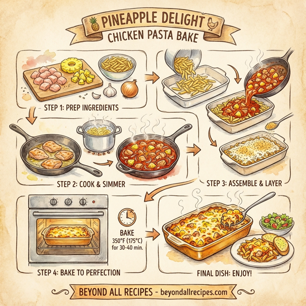 Pineapple Delight Chicken Pasta Bake instructions