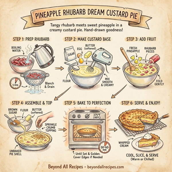 Pineapple Rhubarb Dream Custard Pie instructions