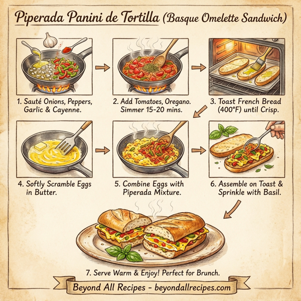 Piperada Panini de Tortilla (Basque Omelette Sandwich) instructions