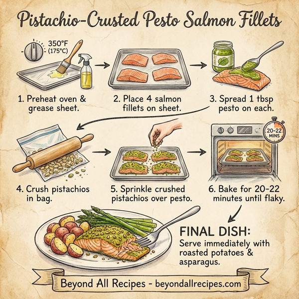 Pistachio-Crusted Pesto Salmon Fillets instructions