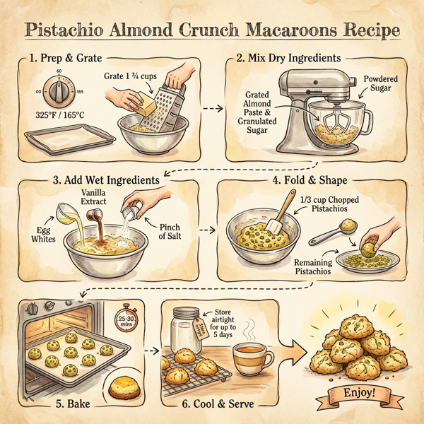 Pistachio Almond Crunch Macaroons instructions