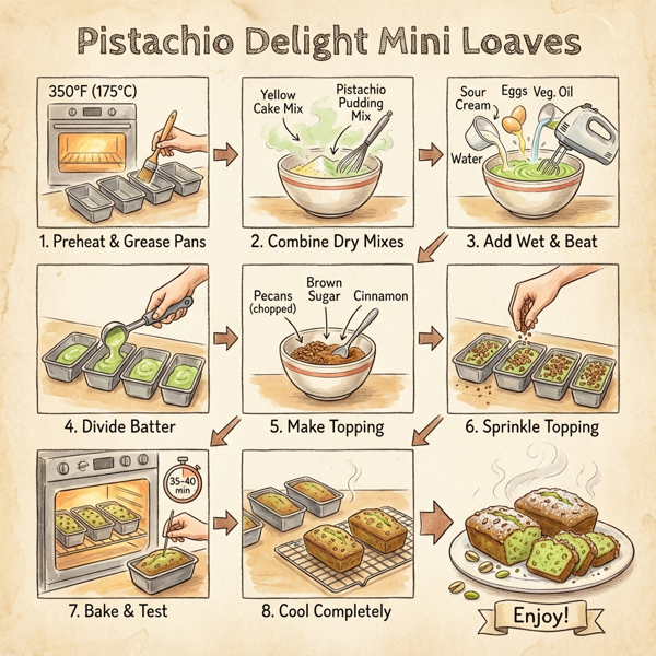 Pistachio Delight Mini Loaves instructions