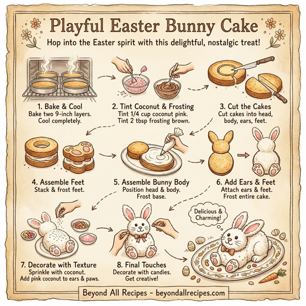 Playful Easter Bunny Cake instructions