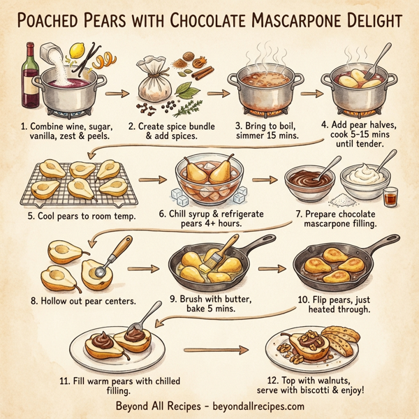 Poached Pears with Chocolate Mascarpone Delight instructions
