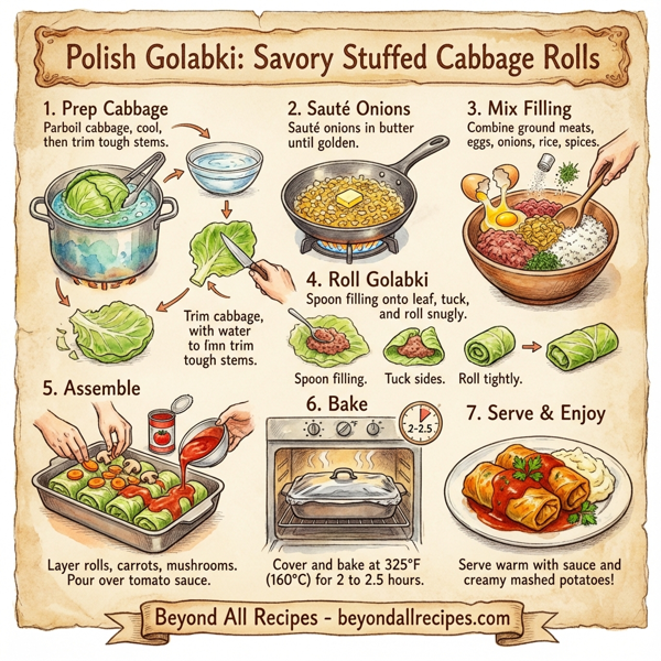 Polish Golabki: Savory Stuffed Cabbage Rolls instructions