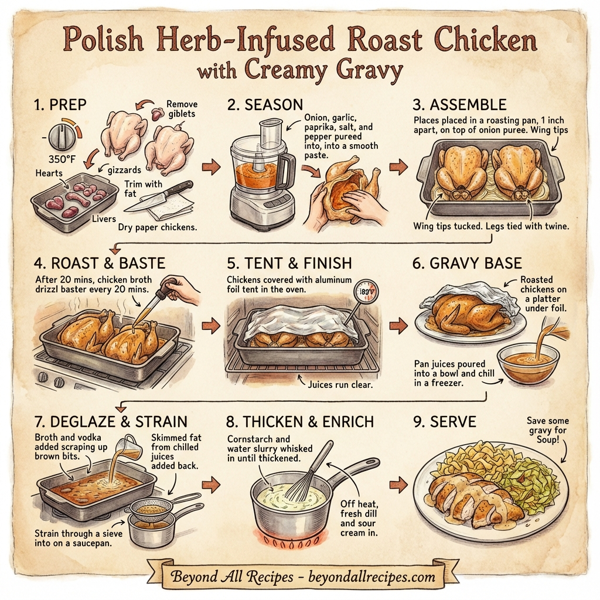 Polish Herb-Infused Roast Chicken with Creamy Gravy instructions