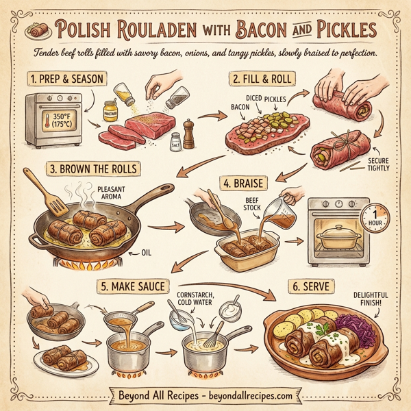 Polish Rouladen with Bacon and Pickles instructions