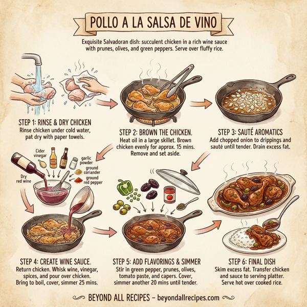 Pollo a la Salsa de Vino instructions