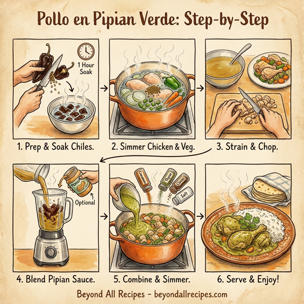 Pollo en Pipian Verde instructions