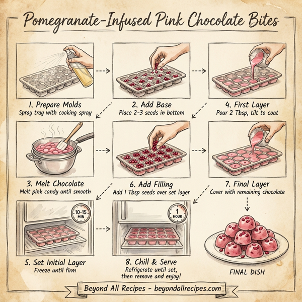 Pomegranate-Infused Pink Chocolate Bites instructions