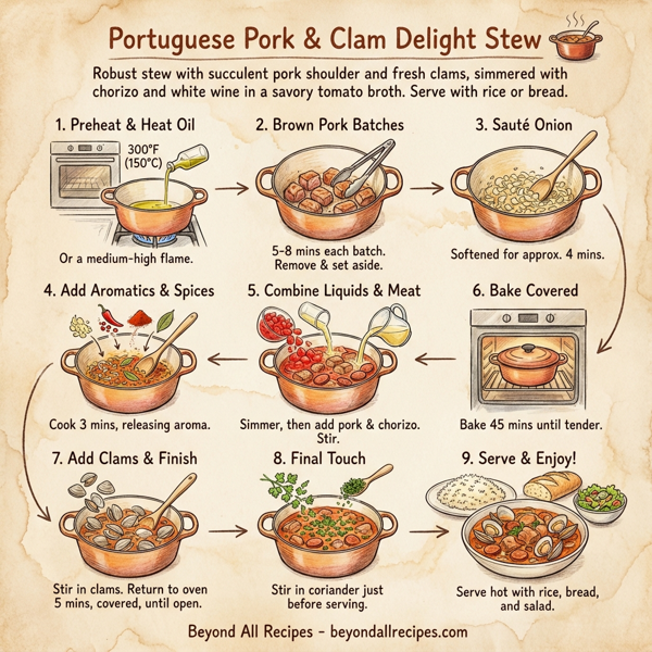 Portuguese Pork & Clam Delight Stew instructions