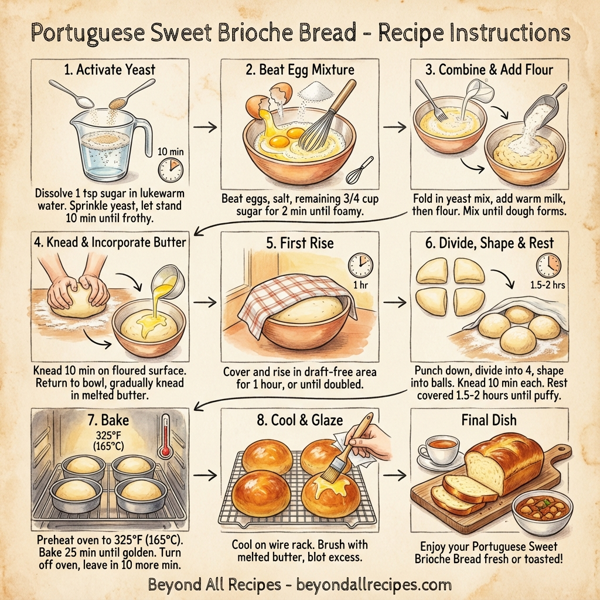 Portuguese Sweet Brioche Bread instructions