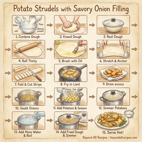 Potato Strudels with Savory Onion Filling instructions