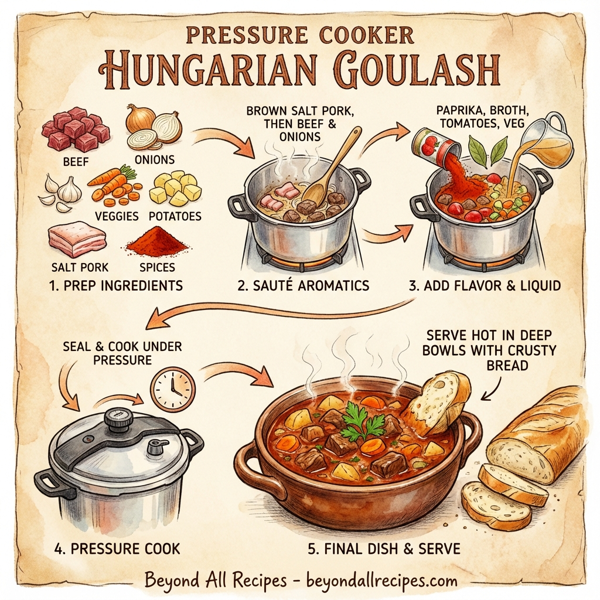 Pressure Cooker Hungarian Goulash instructions