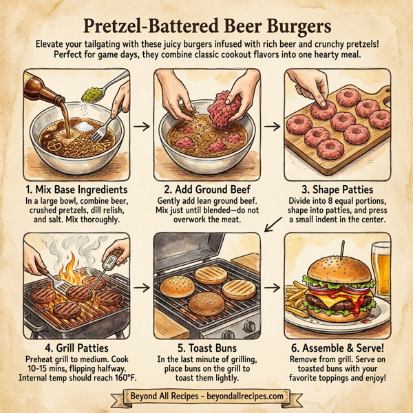 Pretzel-Battered Beer Burgers instructions