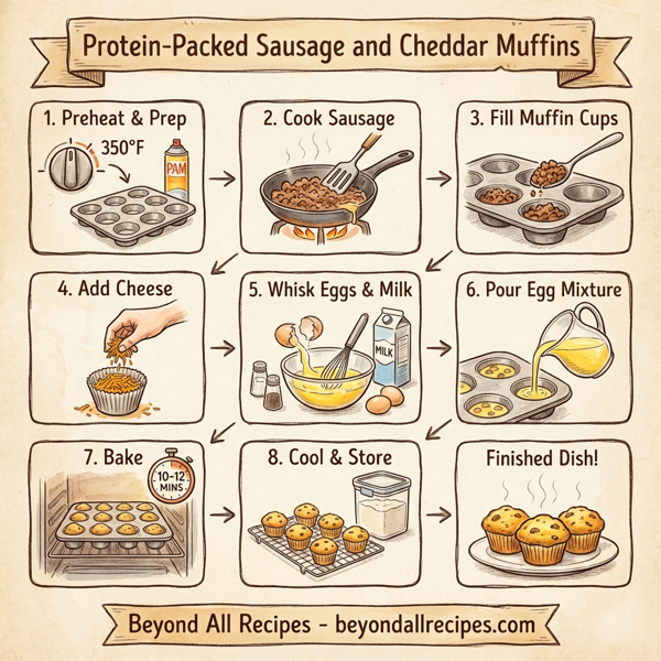 Protein-Packed Sausage and Cheddar Muffins instructions