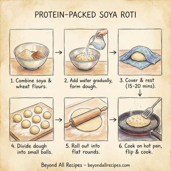 Protein-Packed Soya Roti instructions