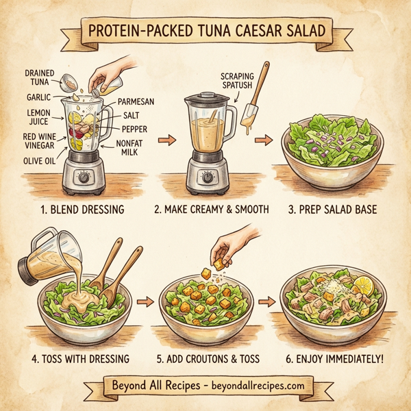 Protein-Packed Tuna Caesar Salad instructions