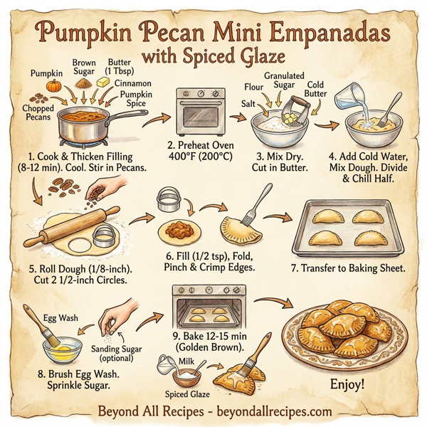 Pumpkin Pecan Mini Empanadas with Spiced Glaze instructions